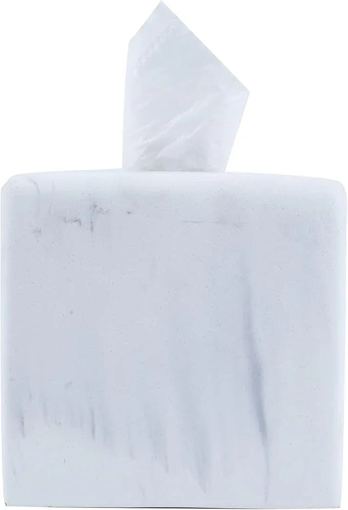 Hymmah Modern Square Tissue Box Cover Holder,Bathroom Accessories Decor Unique Design Tissue Box Cover for Bathroom Vanity Counter Tops Also Great for Bedrooms and Living Rooms - ModernBath