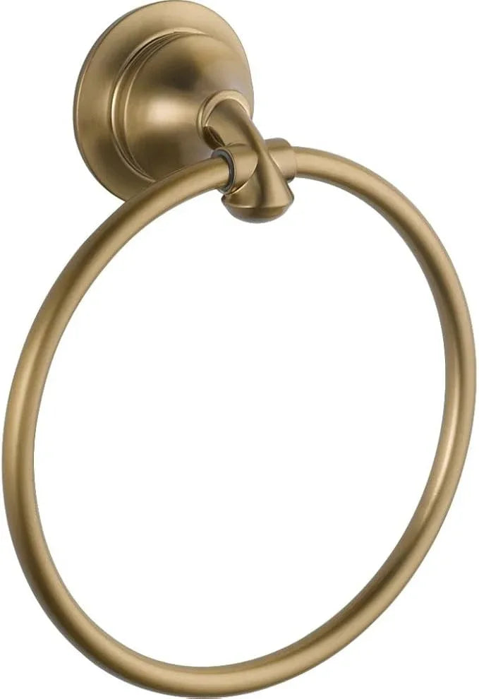 Delta Linden (1-Pack) Hand Towel Holder Champagne Bronze Towel Racks for Bathroom Wall Round Towel Ring Holder for Bath Towel Hanger for Kitchen, Bathroom Accessories 79446-CZ - ModernBath