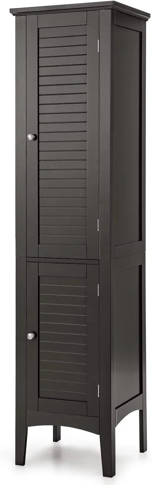 Giantex Storage Cabinet Bathroom High Cabinet with 5 Tier Shelves, Freestanding Slim Cabinet, Tall Organizer for Bathroom, Kitchen, Living Room, Narrow Floor Cabinet - ModernBath
