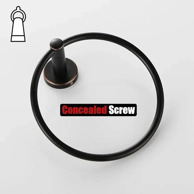 JQK Towel Ring Oil Rubbed Bronze, Stainless Steel Hand Towel Holder for Bathroom, ORB Wall Mount, TR130-ORB - ModernBath