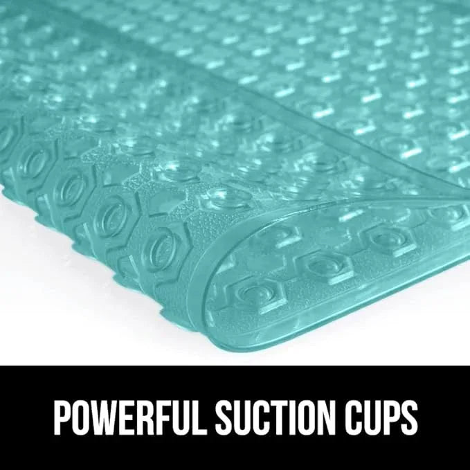 GORILLA GRIP Patented Square Shower Stall Mat, Small Bathtub Floor Mats for Stand Up Showers, Suction Cups and Drainage Holes, Machine Wash, Soft on Feet, Bathroom Accessories 21x21 Inch, Turquoise - ModernBath