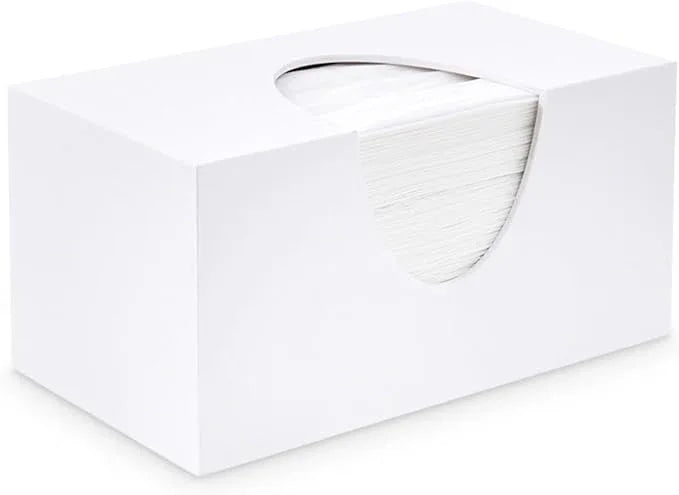 Tissue Box Cover Rectangle - Tissue Box Holder Rectangular - Compatible with Puffs - Acrylic White Bathroom Accessories Décor - ModernBath