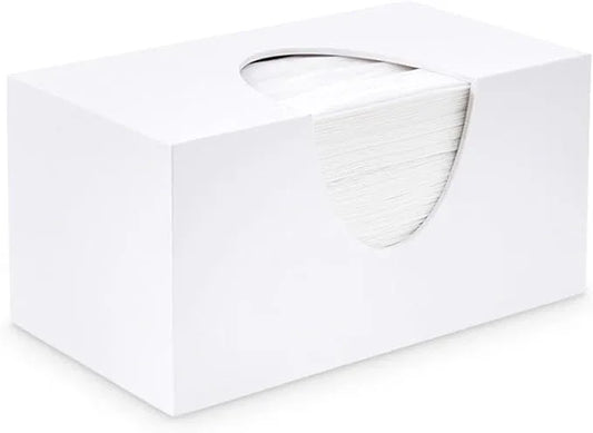 Tissue Box Cover Rectangle - Tissue Box Holder Rectangular - Compatible with Puffs - Acrylic White Bathroom Accessories Décor - ModernBath