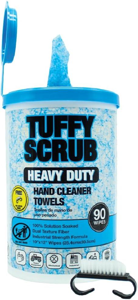 LAUCO Tuffy Scrub Cleaning Wipes – 90 Count (10" x 12") – Heavy Duty & Multi-Purpose Hand and Surface Towels for Industrial, Shop, Auto & Home Use (2 Pack, Heavy-Duty) - ModernBath