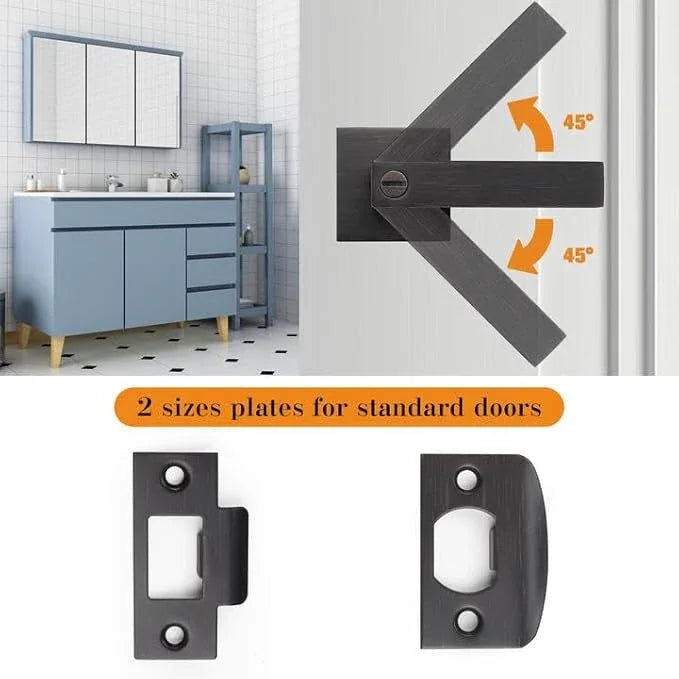 Probrico 2 Pack Privacy Lever Door Handles Square Locking Leverset [for Bedroom or Bathroom] Reversible for Right & Left Sided Doors Heavy Duty - Oil Rubbed Bronze - ModernBath