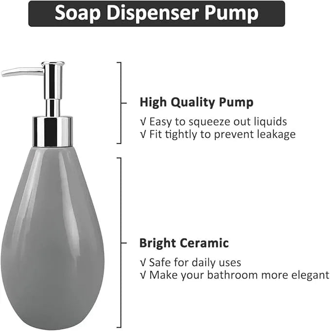 4-Piece Ceramic Bathroom Accessory Set, Bathroom Accessories Set Includes Soap Dispenser, Toothbrush Holder, Tumbler, Soap Dish, Complete Bathroom Ensemble Sets for Bath Decor, Ideas Home Gift - ModernBath