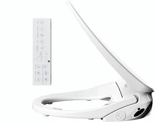 Bejoan X1 Electric Bidet Seat for Elongated Toilets with Remote Control- Electronic Heated Toilet Seat with Endless Warm Water and Multifunctional Wash Functions，White，Easy Installation - ModernBath