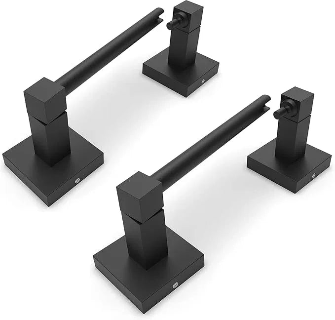 Ruacq Toilet Paper Holder 2 Pack Matte Black Double Post Pivoting Square Tissue Holders Roll Holder Hangers Toilet Paper Stand Stainless Steel and Zinc Alloy Modern Wall Mounted - ModernBath