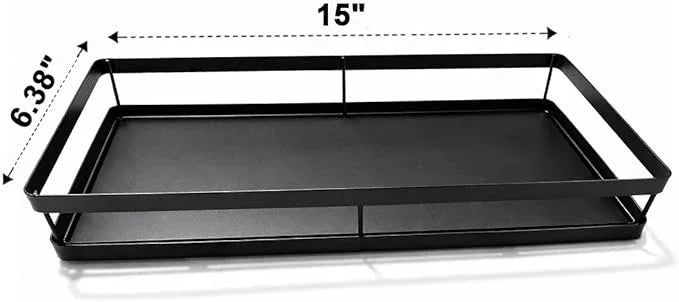 Under Sink Organizer, Ball-Bearing, Under Kitchen Sink Organizer, Under Cabinet Organizer, No-Drill Adhesive, Under Sink Storage (Glossy Black, 1-Pack) - ModernBath