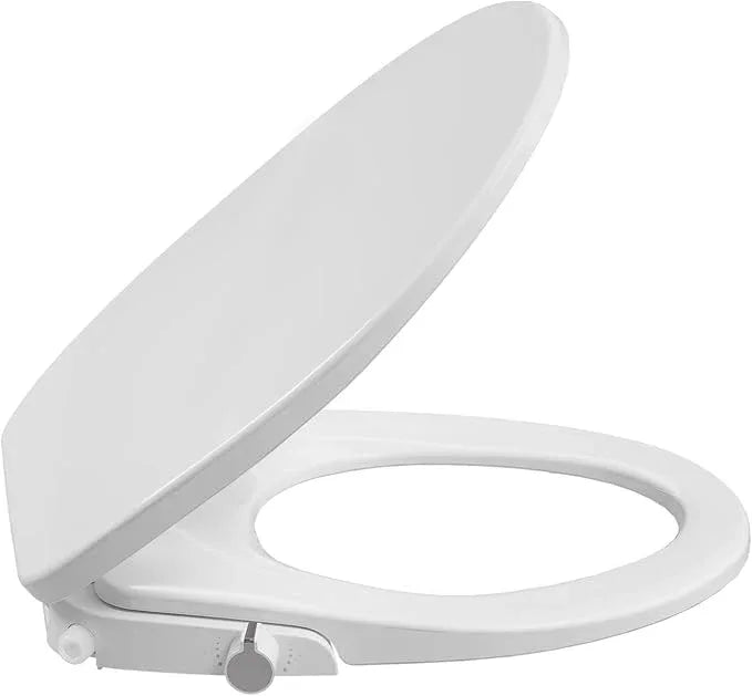 Non Electric Bidet Seat Elongated with Single Nozzle, Cold Water Toilet Bidet Attachment for Gentle Wash and Personal Hygiene, Easy Tool Free Installation PP Bathroom Toilet Seat - ModernBath
