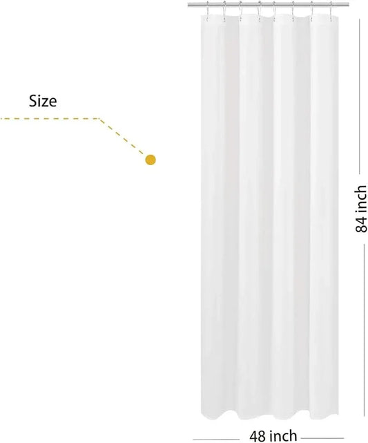 N&Y HOME Fabric Shower Curtain Liner Extra Long Stall Size 48 x 84 inches, Hotel Quality Washable White Shower Liner, 48x84 - ModernBath