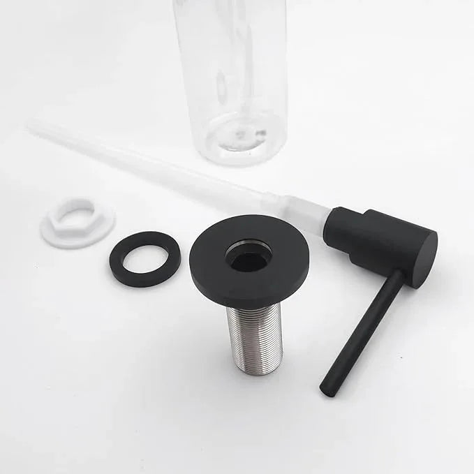 EADOT Deck Mounted Brass Kitchen Sink Soap Dispenser or Lotion Dispenser with 17OZ Above The Sink Refillable Bottle(Matte Black) - ModernBath