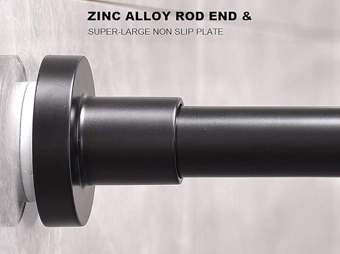 BRIOFOX Shower Curtain Rod 43-73 Inches Matte Black, Rustproof and Non-Fall Down Spring Tension Rod for Window or Bathroom, Stainless Steel - ModernBath
