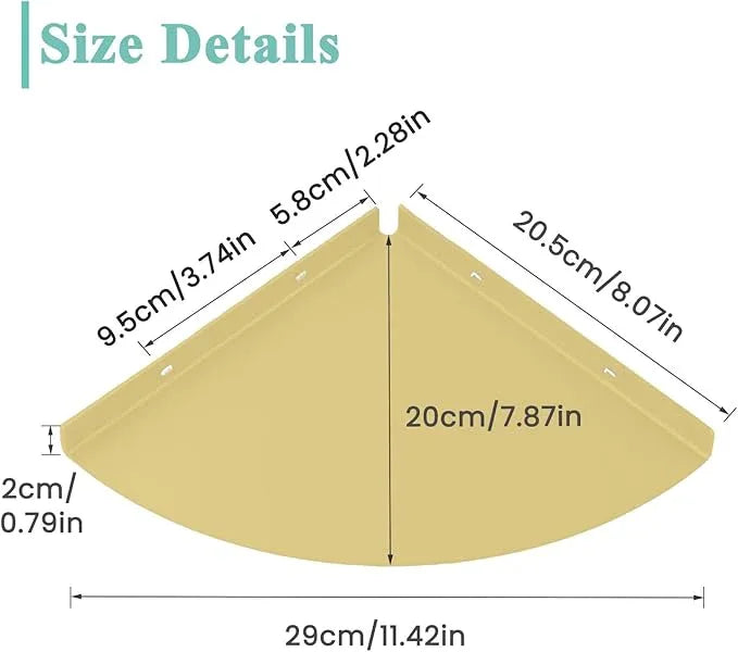 2PC Corner Shelves 304 Stainless Steel Bathroom Shower Shelves Waterproof Wall Mounted Heavy Duty Shower Corner Shelves for Bathroom and Bedroom(Gold, 2 PC) - ModernBath