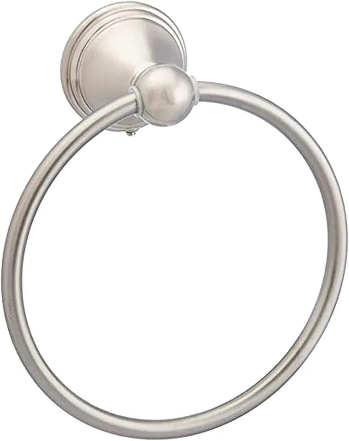 Amazon Basics Round AB-BR807-SN Modern Towel Ring, 6.3-inch Diameter, Satin Nickel - ModernBath