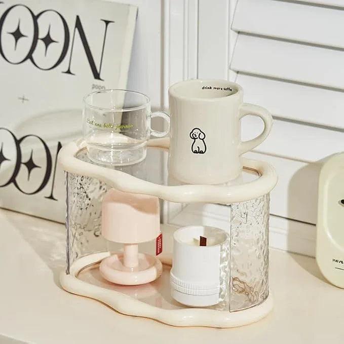Bathroom Countertop Organizer, 2 Tier Bathroom Organizer and Storage, Acrylic Vanity Organizer Standing Holder Shelf, Perfume Makeup Skincare Cosmetic Desk Organizer for Bedroom Dressing Table, White - ModernBath