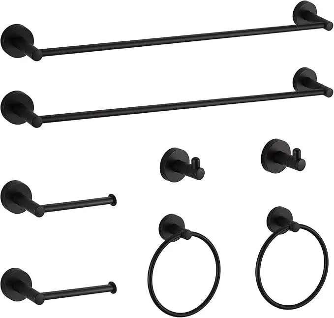 BGL Bathroom Hardware Set Black Bathroom Accessory Set Towel Bar 8 Pieces - ModernBath