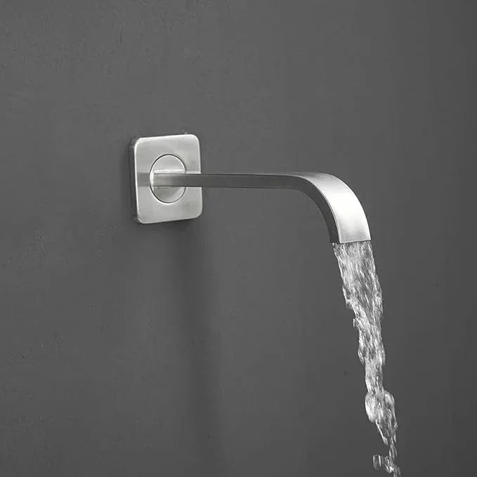 Heable Brushed Nickel Shower Faucet Set with Tub Spout Bathroom Luxury Rain Mixer Shower Head System Wall Mounted Shower Faucet Complete, Single Handle Tub and Shower Trim Kit with Rough-in Valve - ModernBath