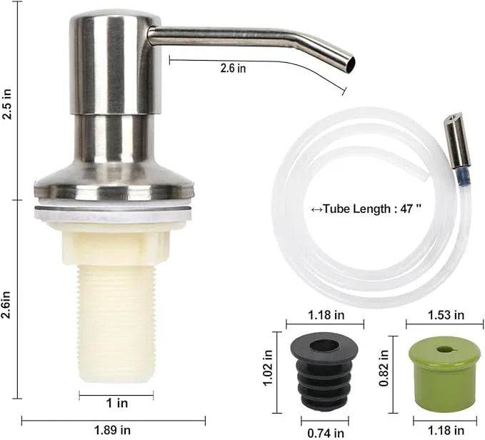 Soap Dispenser for Kitchen Sink,Stainless Steel Countertop Dish Soap Dispenser Pump with 47" Extension Tube - ModernBath