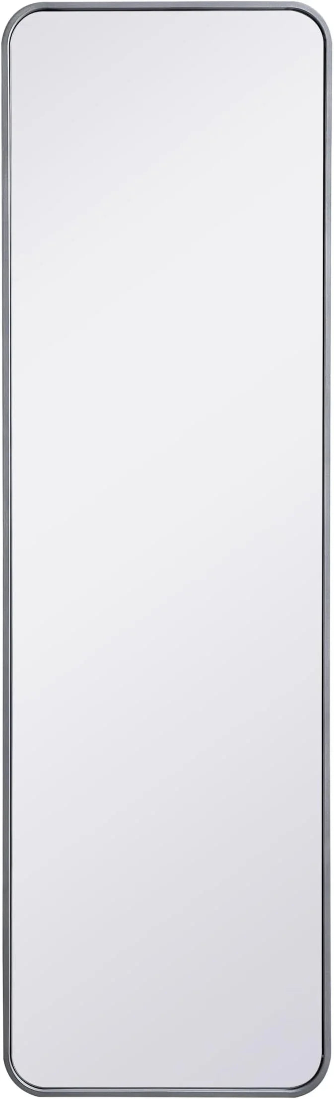 ARS Concepts Aura, Soft Corner Metal Rectangular Mirror 18X60 Inch in, Modern, Silver - ModernBath