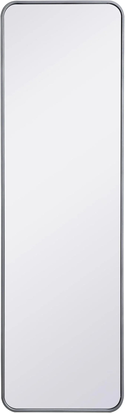 ARS Concepts Aura, Soft Corner Metal Rectangular Mirror 18X60 Inch in, Modern, Silver - ModernBath