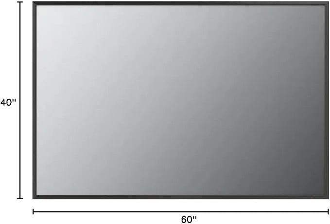 LOAAO 60"X40" Black Rectangle Bathroom Mirror Wall, Matte Black Aluminum Alloy Frame, Tempered Glass, Hangs Vertically or Horizontally, Easy to Install - ModernBath