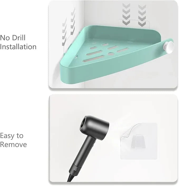 Sotfamily Shower Caddy Corner, 4 Pack Adhesive Corner Shower Shelves for Bathroom Organizers and Storage, Rust Free Plastic Rack for Bathroom Accessories & Decor, Turquoise - ModernBath
