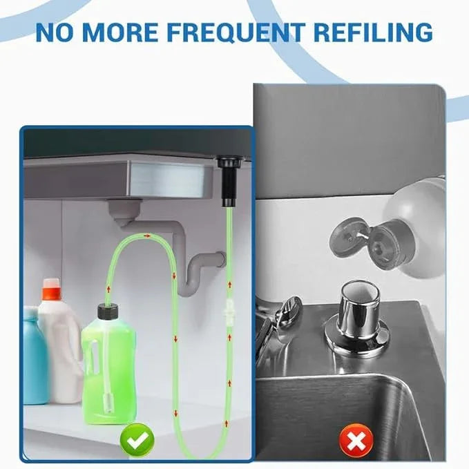 Yofidra Soap Dispenser for Kitchen Sink: Built in Sink Soap Dispenser Pump, Brushed Nickel Stainless Steel Sink Soap Dispenser with 47” Tube Kit Fit for Kitchen Bathroom in Counter - ModernBath