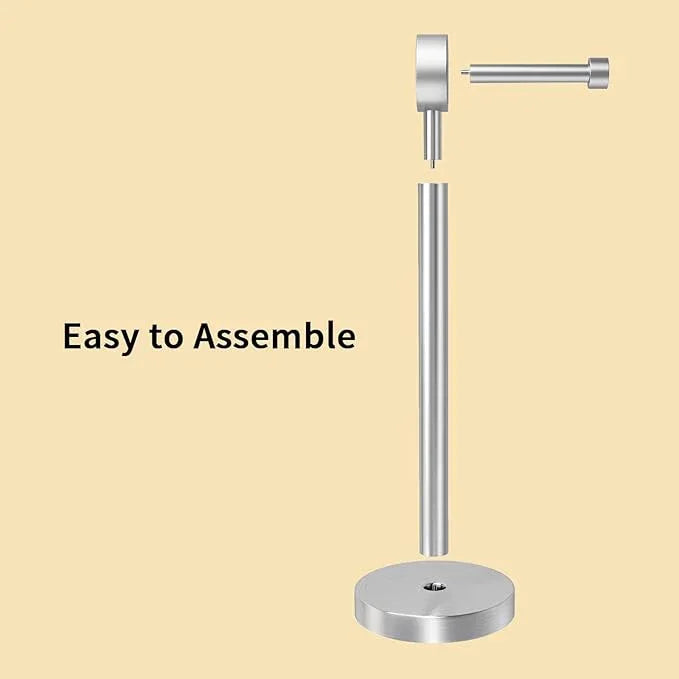 YUMORE Toilet Paper Holder Stand, Modern Style Freestanding Bathroom Tissue Roll Stand with Sturdy Base for Bathroom & Living Room (Brushed Nickel, 1 Roll) - ModernBath