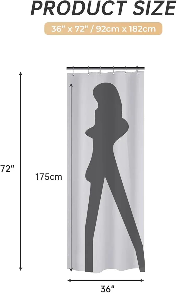 AmazerBath Stall Shower Curtain 36x72, Heavy Duty Plastic, Grey with 2 Weighted Stones and 6 Grommet Holes - ModernBath