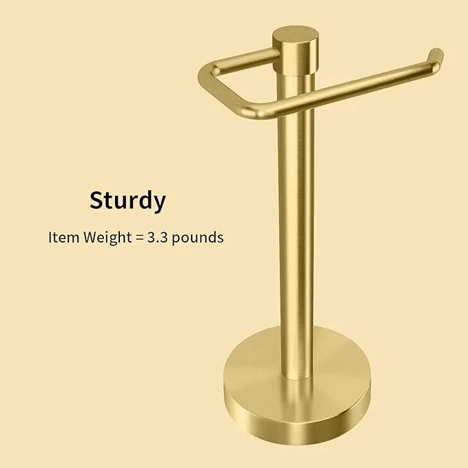 YUMORE Hand Towel Holder Stand Countertop Towel Rack Free Standing Towel Bar Hanger for Bathroom Kitchen (Gold) - ModernBath