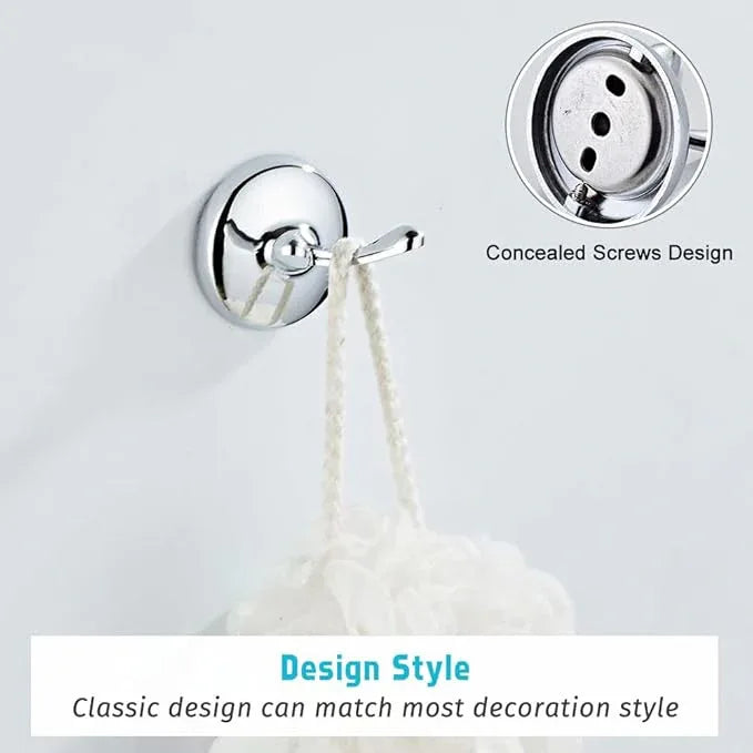 4 Piece Bathroom Accessory Set(Adjustable Towel Bar, Towel Ring, Toilet Paper Holder,Towel Hook), Wall Mounted Bathroom Hardware Accessories Set,Chrome - ModernBath