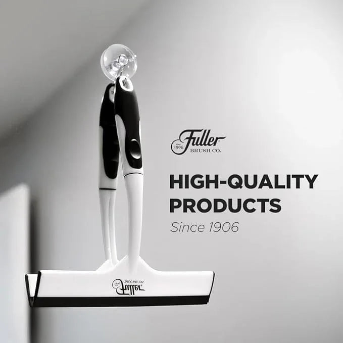 Fuller Brush Easy Grip Handheld Squeegee - for Shower Walls, Doors, Tub Surfaces, Windows, Mirrors & Vehicle Windshields - ThermoPlastic Rubber Blade - Comfort Grip Handle with Built-in Finger Groove - ModernBath