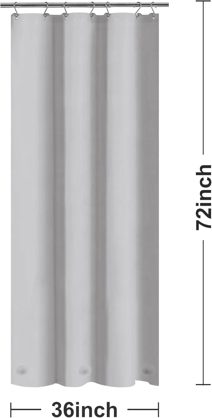 Barossa Design Silver Gray Stall Shower Curtain Liner with 3 Magnets - 36" x 72" Waterproof PEVA Plastic Narrow Shower Liner Lightweight for Small Bathroom, Metal Grommets - Gray Silver - ModernBath