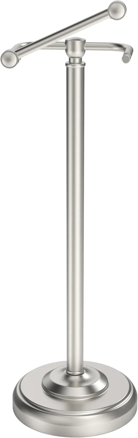Toilet Paper Holder Stand, Brushed Nickel Toilet Paper Holder Free Standing, Post Pivoting Design & Stable Weighted Base SUS304 Stainless Steel for Bathroom(Mega Roll) - ModernBath