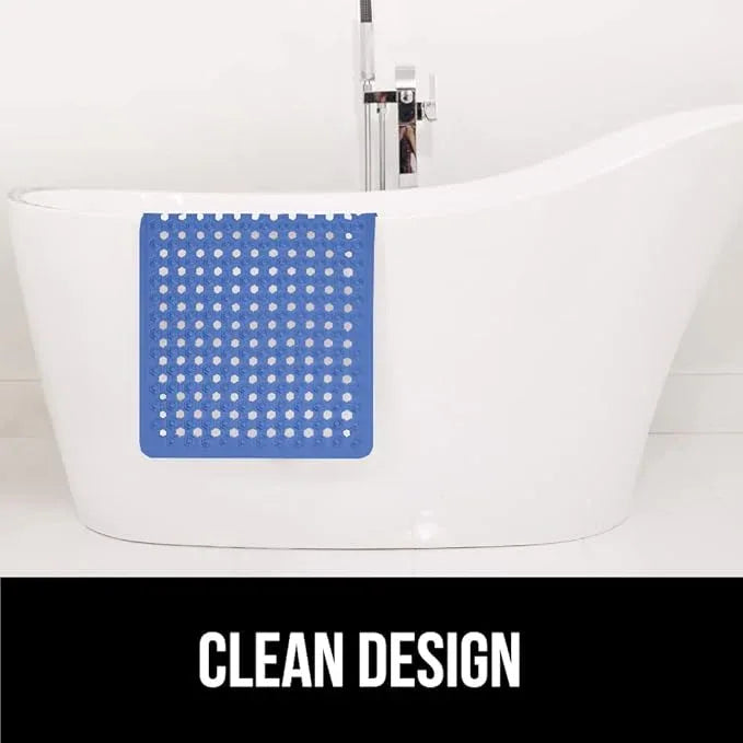 GORILLA GRIP Patented Bath Tub Shower Mat, Machine Washable Bathtub Floor Liner Mats, Suction Cups and Drain Holes to Keep Tubs Clean, Soft on Feet, Bathroom Essentials, 35x16 Inch, Royal Blue Opaque - ModernBath
