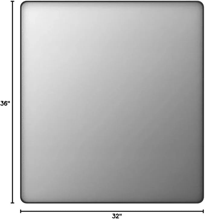LOAAO 32x36 Inch Black Metal Framed Bathroom Mirror for Wall, Matte Black Bathroom Vanity Mirror Farmhouse, Large Rounded Rectangle Mirror, Anti-Rust, Tempered Glass, Hangs Horizontally or Vertically - ModernBath