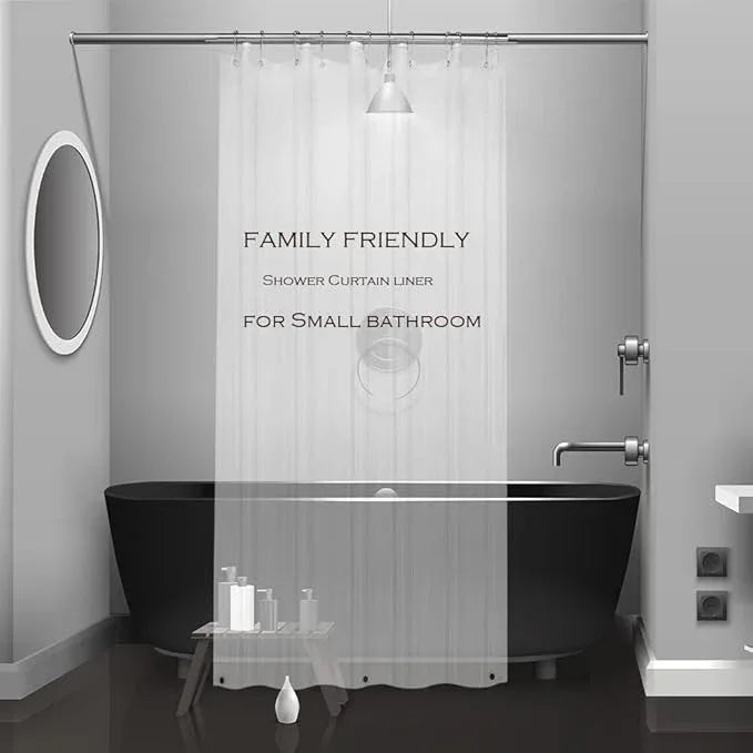Eazzier Bath Small Clear Plastic Shower Curtain Liner, 36x72 Inch Thin Lightweight Transparent Plastic Bathroom Shower Showroom Inner Curtain with Rustproof Metal Grommet Holes, Weighted Magnets - ModernBath