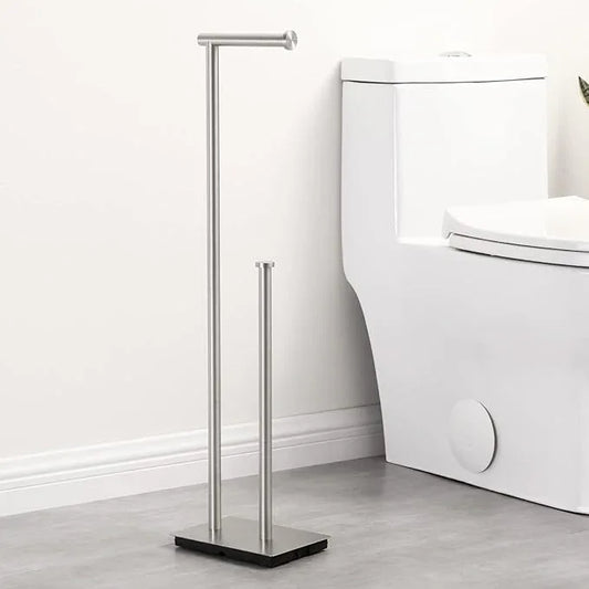 KES Freestanding Toilet Paper Holder Stand with Reserve Toilet Paper Storage for Bathroom SUS304 Stainless Steel Brushed Steel, BPH286S1B-2 - ModernBath