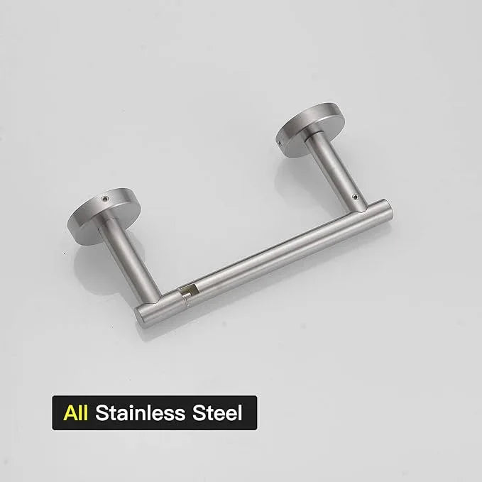 BWE Brushed Nickel Toilet Paper Holder Wall Mounted Double Post Pivoting Toilet Tissue Holders SUS 304 Stainless Steel Toilet Roll Holder for Bathroom Kitchen and RV Washroom - ModernBath