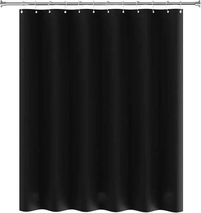 AmazerBath Plastic Shower Curtain Liner, 72 x Inches EVA 8G Heavy Duty Black Waterproof Weighted Thick Bathroom with 3 Clear Weights and 12 Rustproof Grommet Holes - ModernBath