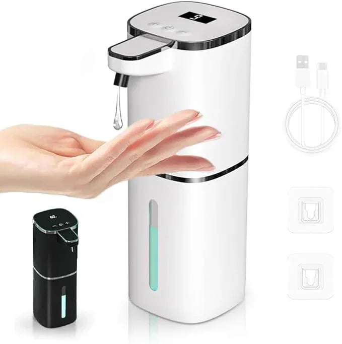 Automatic Liquid Soap Dispenser, 9 Adjustable Levels, 380ml/12.8oz, Auto Touchless Hand Soap or Dish Soap Dispenser,USB Rechargeable Dispenser,Wall Mount or Tabletop Use for Bathroom Kitchen - ModernBath