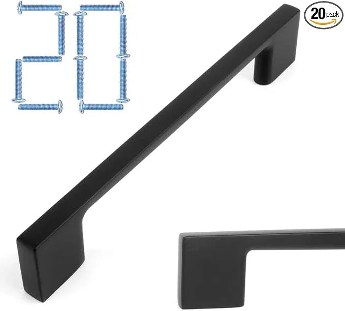 KOOFIZO 20 Pack 5 Inch Matte Black Kitchen Cabinet Pulls Black Cabinet Handles Black Cabinet Hardware for Kitchen Cabinets Drawer P01 Dresser Cupboard Bedroom Bathroom - ModernBath