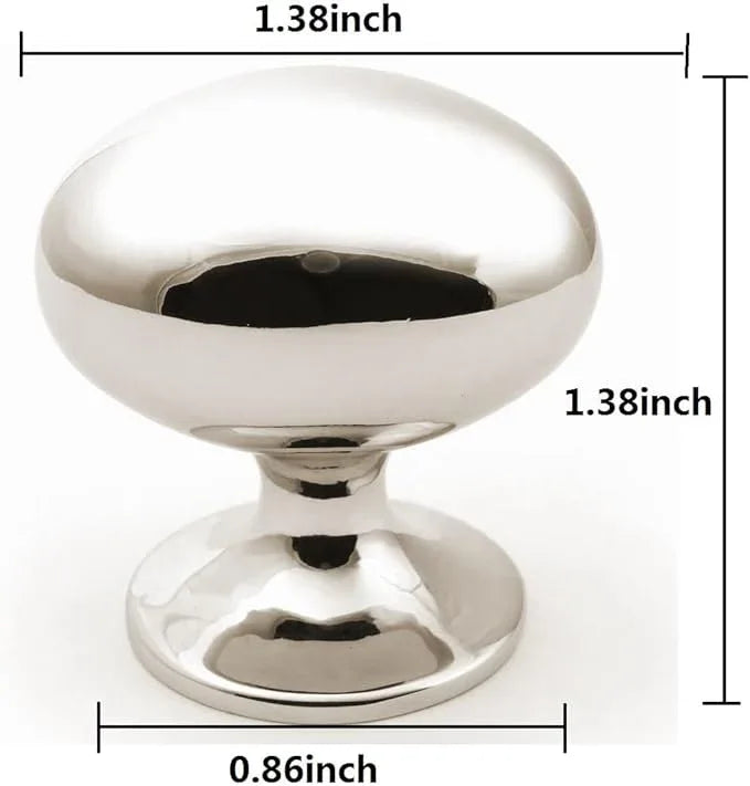 khtumeware 10 Pack 1-3/8 inch(35mm) Polished Nickel Cabinet Knobs Dresser Knobs Oval Drawer Knobs Kitchen Cabinet Hardware Zinc Knobs for Dresser Drawers. - ModernBath
