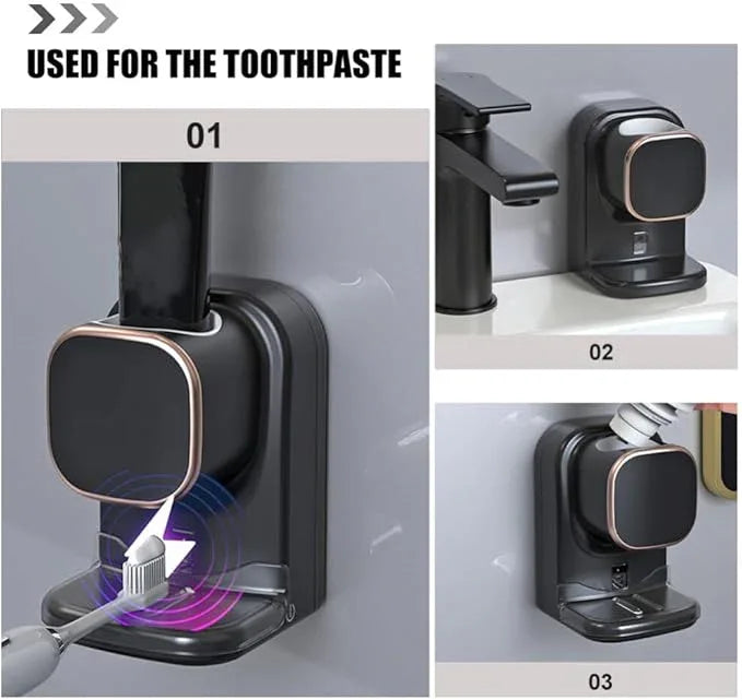 Automatic Toothpaste Dispenser Wall Mounted Electric Toothpaste Holder Squeezer Tool for Bathroom No for Easy Use and Performance - ModernBath