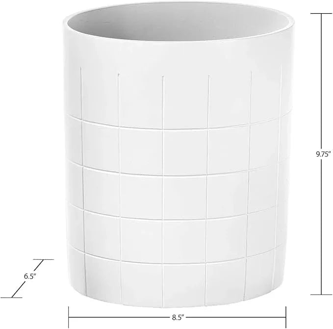 Creative Scents Polar White Bathroom Accessories Set with Trash Can - 6 Piece Bathroom Set Features: Waste Basket, Tissue Cover, Soap Dispenser, Toothbrush Holder, Tumbler and Soap Dish - ModernBath