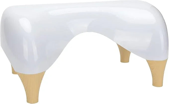 STARWISH Toilet Stool for The Bathroom, Squatting Position Helps Improves Bowel Health & Relieves Constipation 7.5" Wood/White (Wood) - ModernBath