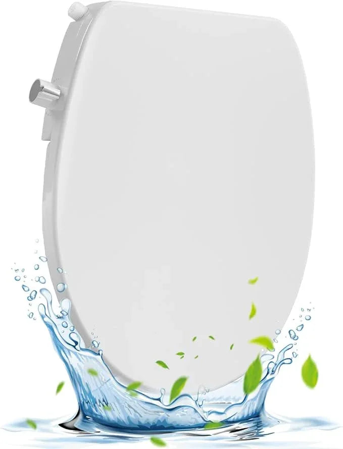 Round Bidet Seat Non Electric with Single Nozzle, Cold Water Toilet Bidet for Hygiene and Bathroom Cleaning, Adjustable Spray Wash Easy Install PP Toilet Seat for Home Use - ModernBath