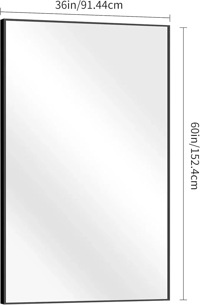DESBING Black Bathroom Mirror for Wall, 60x36 Inch Rectangle Mirrors with Metal Frame, Modern Vanity Wall Mirror Decor for Entryway Hangs, Bathroom Living Room Horizontal or Vertical - ModernBath