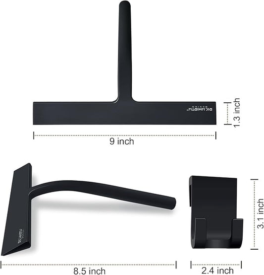 RICHMIRTH Silicone Rubber Blade Shower Squeegee 9" in Width Window & Car Squeegee for Shower, Glass, Window
